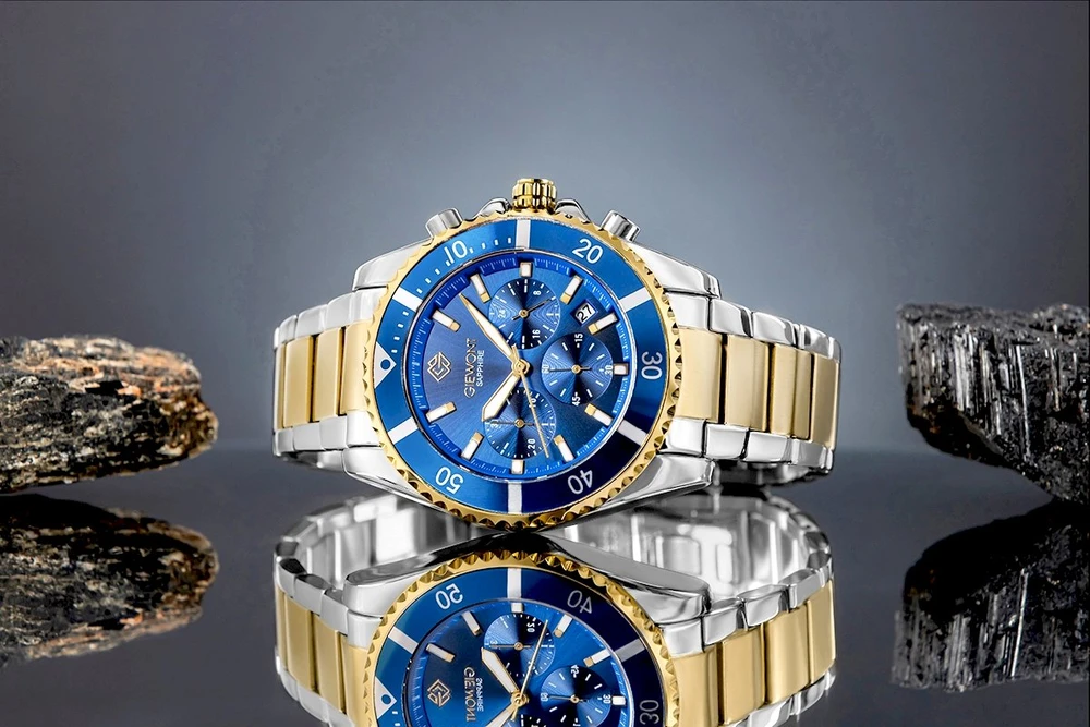 Vyriškas laikrodis Giewont Chronograph Safyrinis Daugiaspalvis GW3970-B5