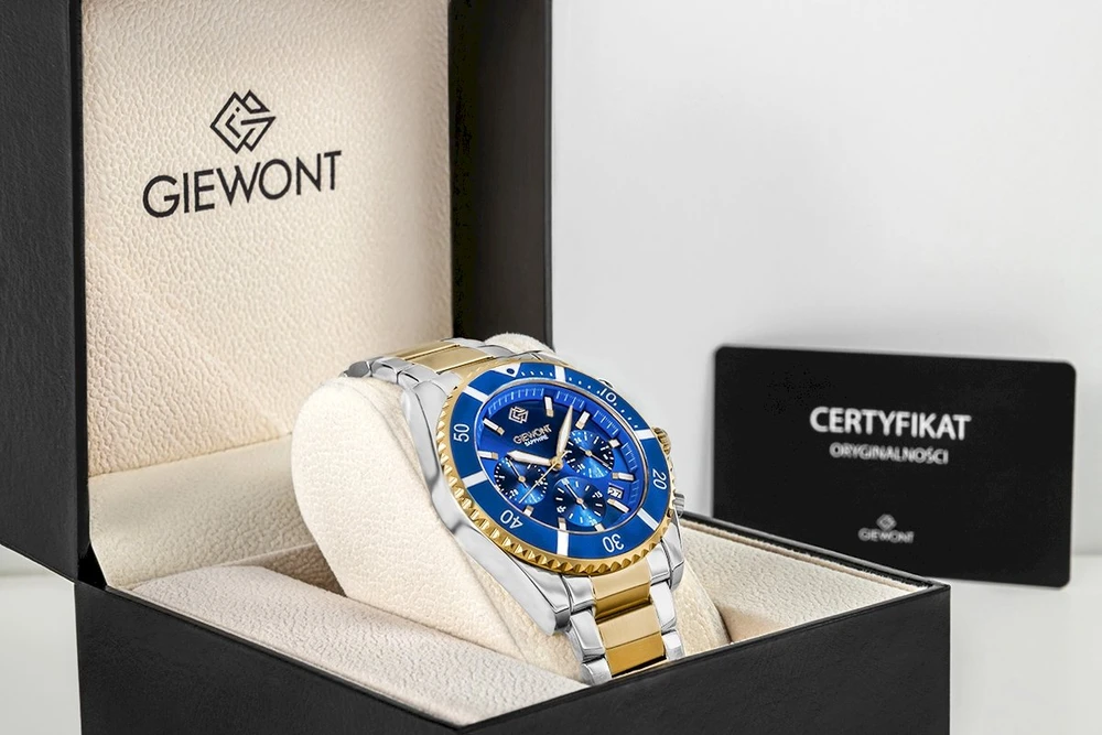 Vyriškas laikrodis Giewont Chronograph Safyrinis Daugiaspalvis GW3970-B5
