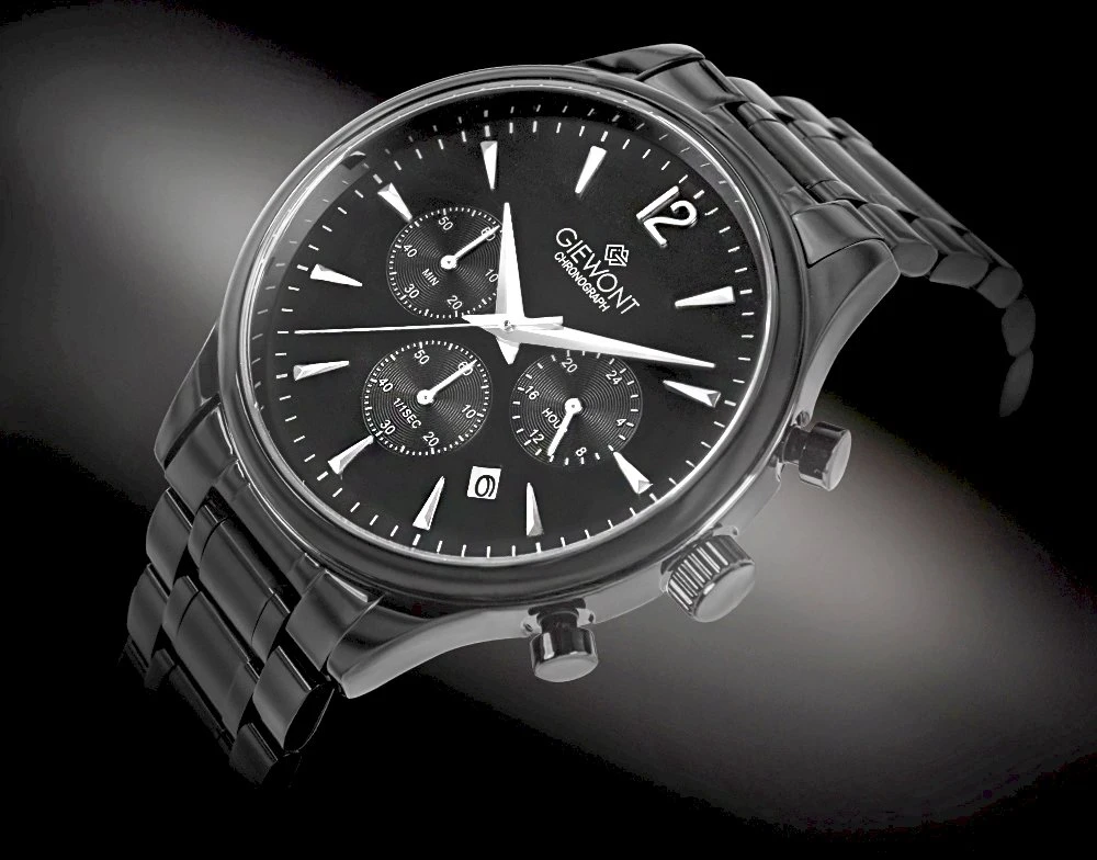 Vyriškas laikrodis Giewont Chronograph Safyrinis Juodas GW6310-B1