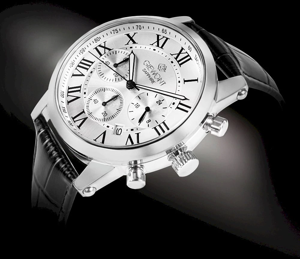 Giewont Chronograph Sapphire Sidabrinis Vyriškas Laikrodis GW6260-A1