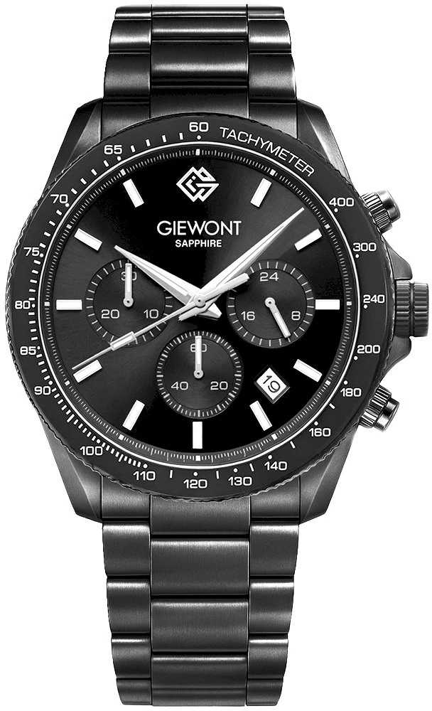 Vyriškas laikrodis Giewont Chronograph Sapphire Juodas GW3520-B1