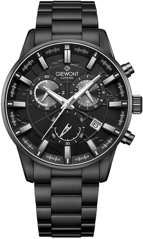 Vyriškas laikrodis Giewont Chronograph Safyrinis Juodas GW4580-B1