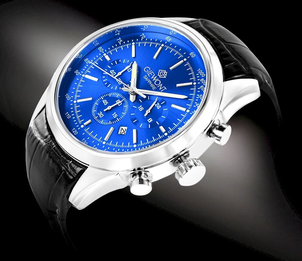 Vyriškas laikrodis Giewont Chronograph Safyro Sidabrinis Mėlynas GW7650-A3