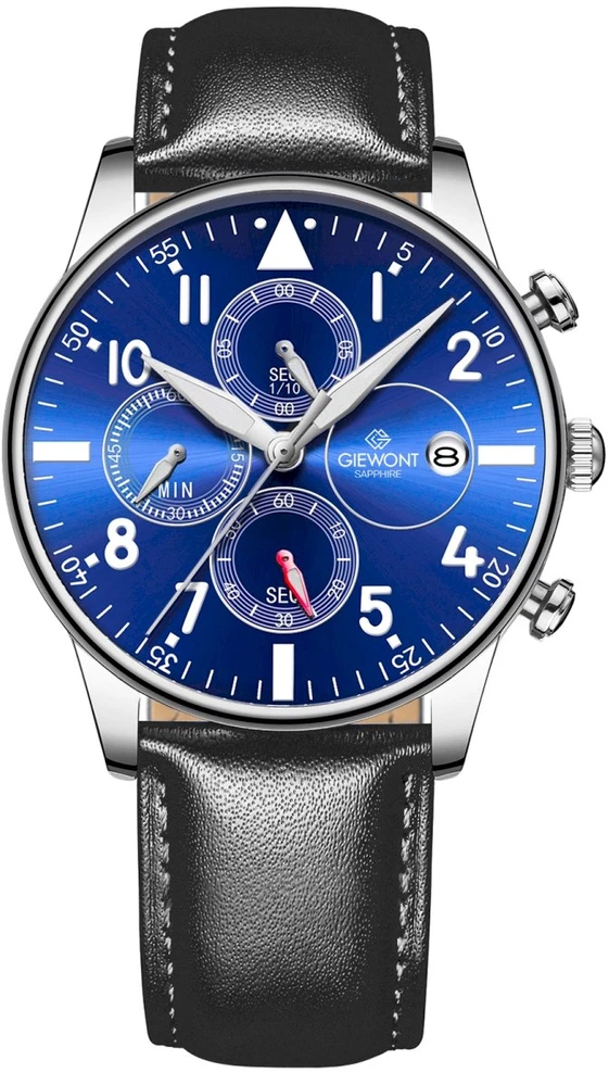 Vyriškas laikrodis Giewont Chronograph Sapphire Juodas ir Mėlynas GW5630-A3