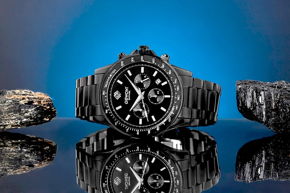 Vyriškas laikrodis Giewont Chronograph Sapphire Juodas GW3520-B1