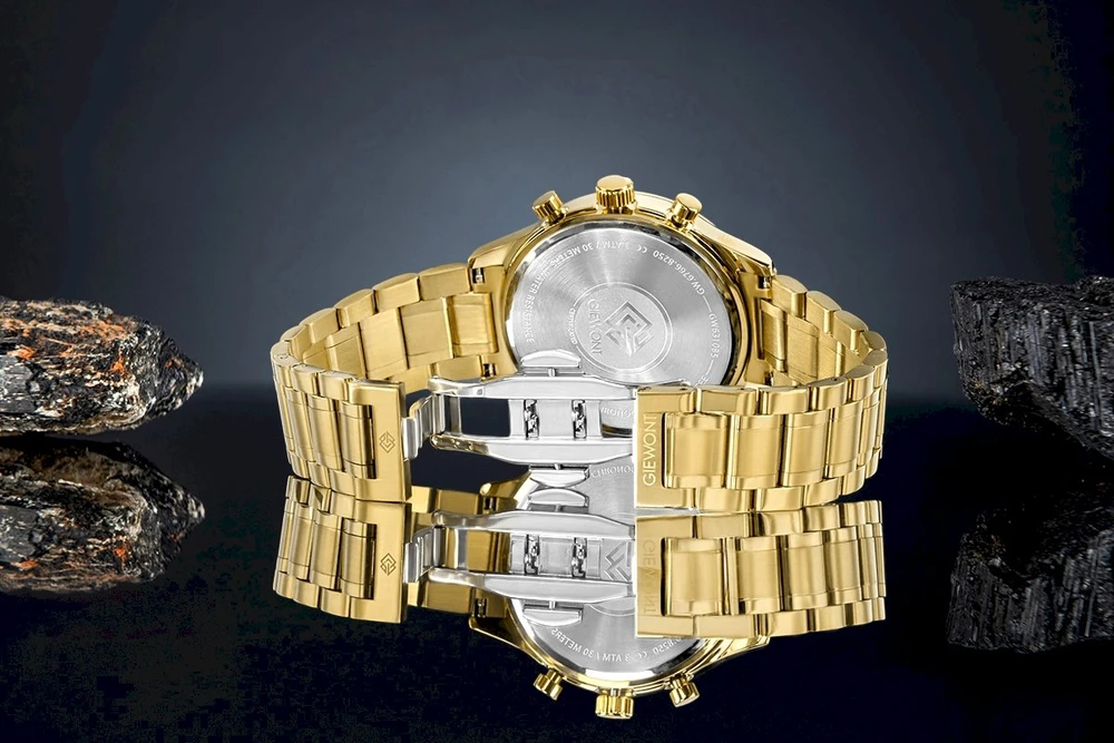 Vyriškas laikrodis Giewont Chronograph Safyras Auksas Mėlynas GW6310-B5