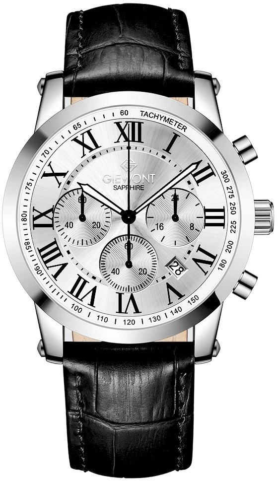 Giewont Chronograph Sapphire Sidabrinis Vyriškas Laikrodis GW6260-A1