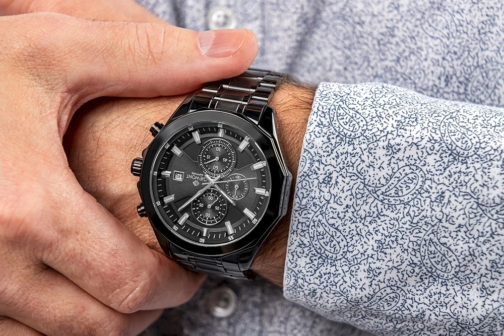 Vyriškas laikrodis Giewont Chronografas Safyrinis Juodas GW7290-B1