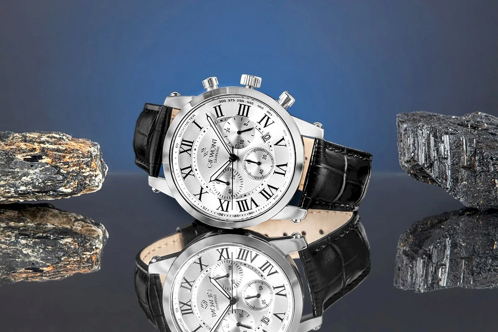 Giewont Chronograph Sapphire Sidabrinis Vyriškas Laikrodis GW6260-A1