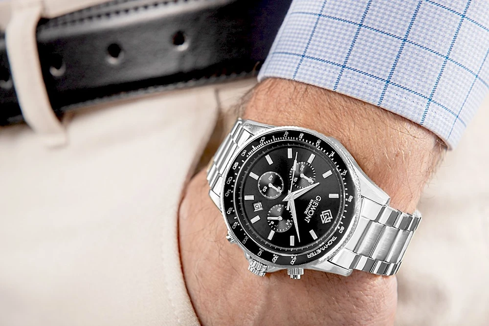 Vyriškas laikrodis Giewont Chronograph Safyro Sidabrinis Juodas GW3520-B2