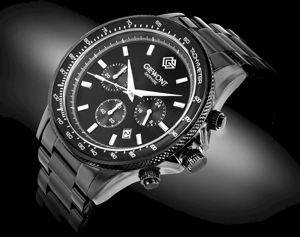 Vyriškas laikrodis Giewont Chronograph Sapphire Juodas GW3520-B1
