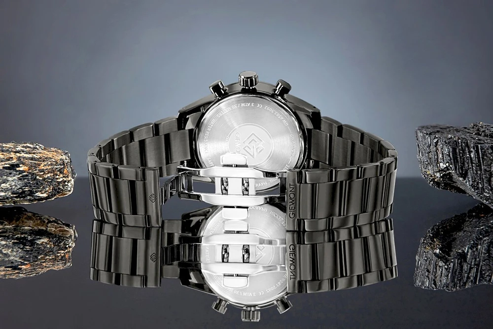 Vyriškas laikrodis Giewont Chronograph safyrinis juodas GW9140-B2