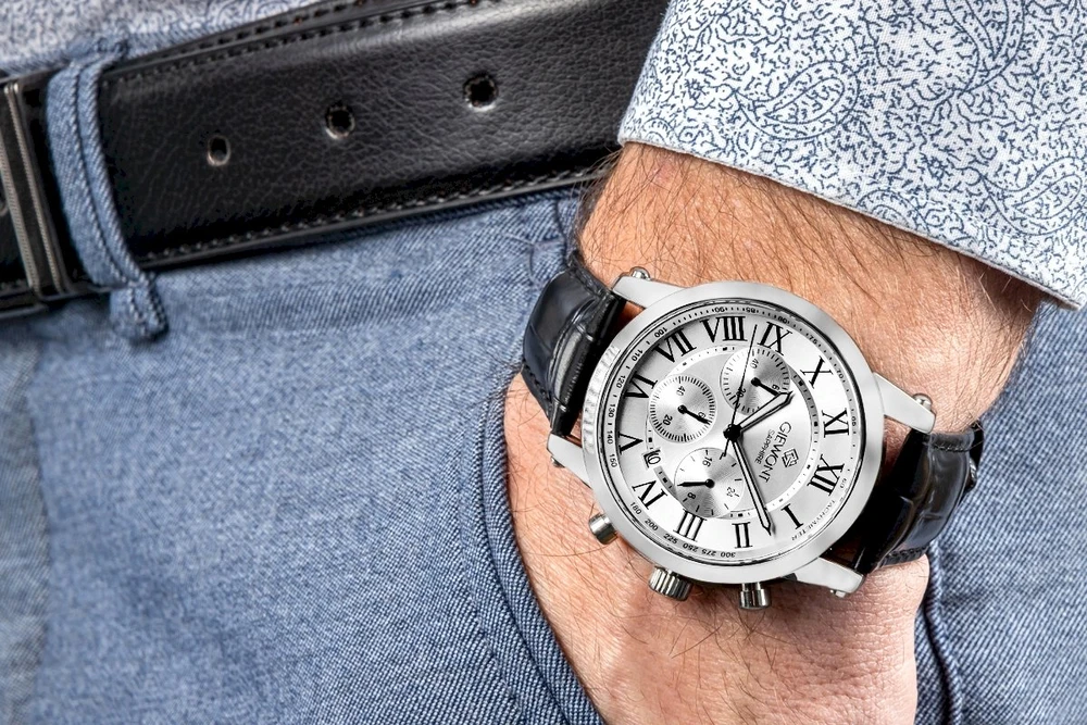 Giewont Chronograph Sapphire Sidabrinis Vyriškas Laikrodis GW6260-A1
