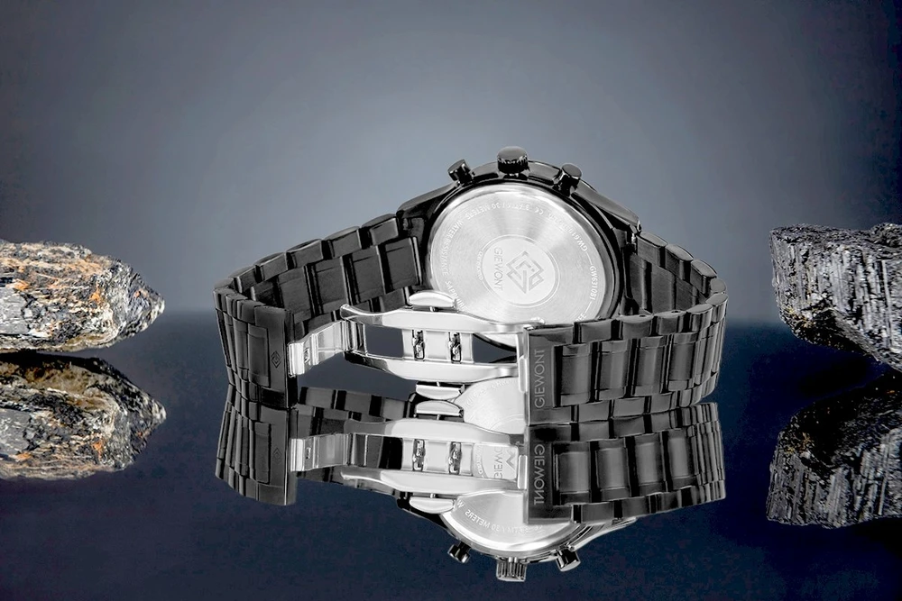 Vyriškas laikrodis Giewont Chronograph Safyrinis Juodas GW6310-B1