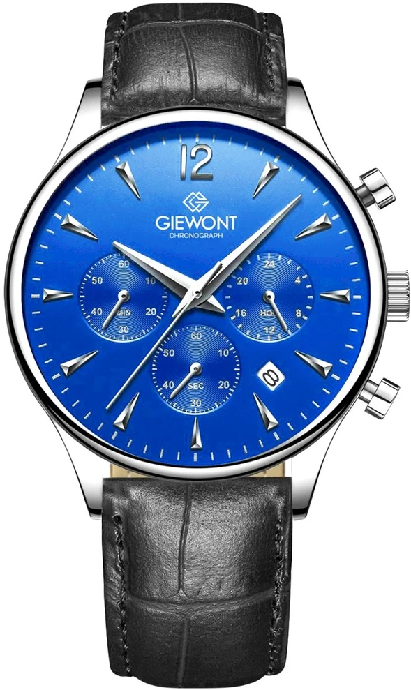Vyriškas laikrodis Giewont Chronograph Safyro Juodas ir Mėlynas GW6310-A3