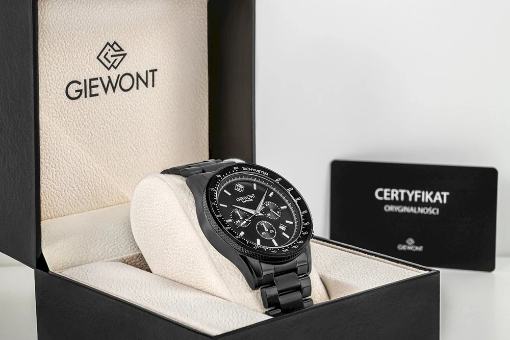 Vyriškas laikrodis Giewont Chronograph Sapphire Juodas GW3520-B1