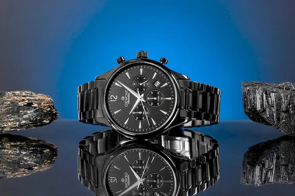 Vyriškas laikrodis Giewont Chronograph Safyrinis Juodas GW6310-B1