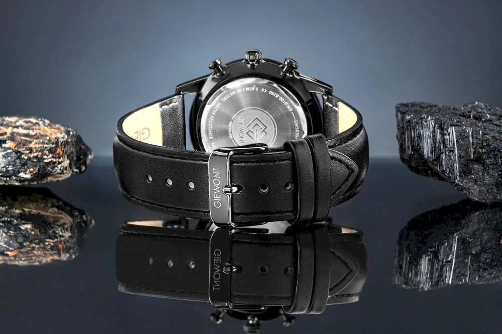 Giewont Chronograph Safyrinis Juodas Vyriškas Laikrodis GW5630-A1