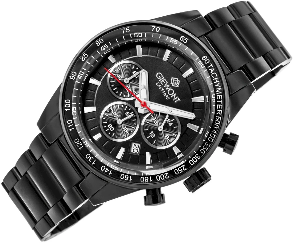 Vyriškas laikrodis Giewont Chronograph safyrinis juodas GW9140-B2