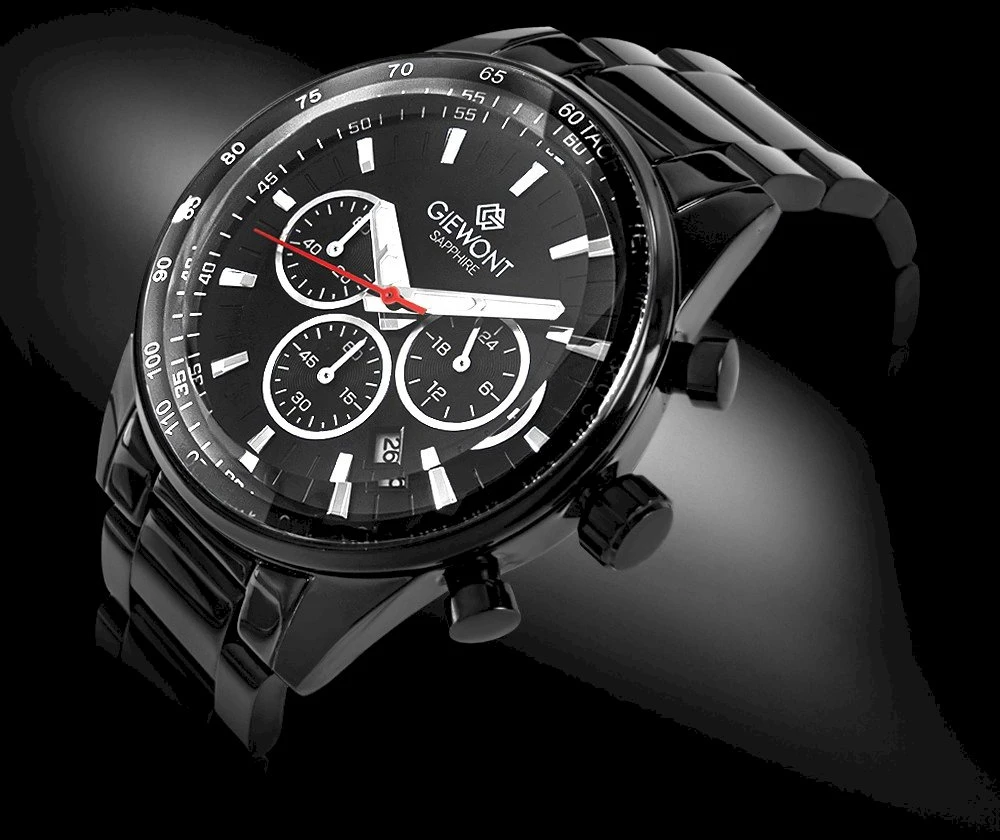 Vyriškas laikrodis Giewont Chronograph safyrinis juodas GW9140-B2