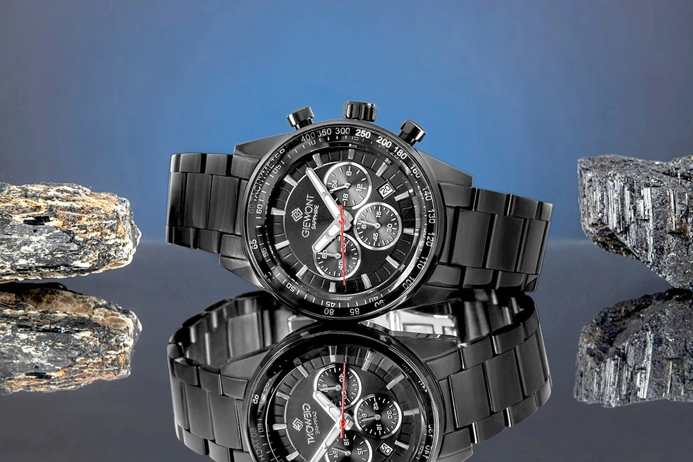 Vyriškas laikrodis Giewont Chronograph safyrinis juodas GW9140-B2