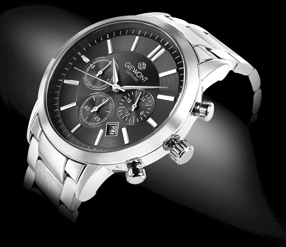 Vyriškas laikrodis Giewont Chronograph Safyro Sidabrinis Juodas GW8510-B1