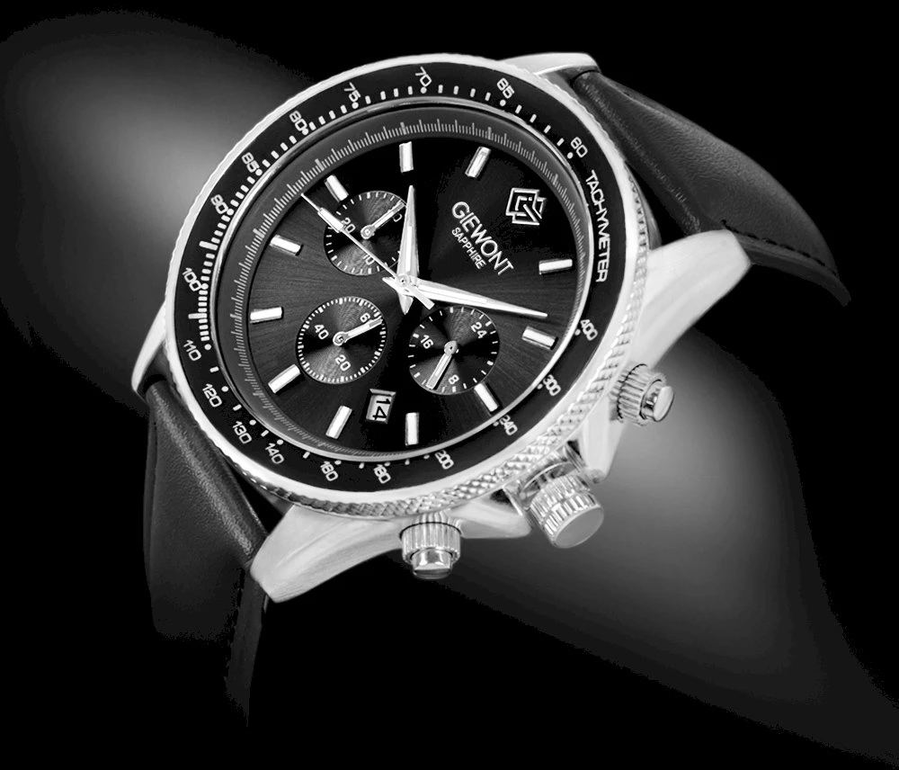 Vyriškas laikrodis Giewont Chronograph Safyras Juodas GW3520-A4
