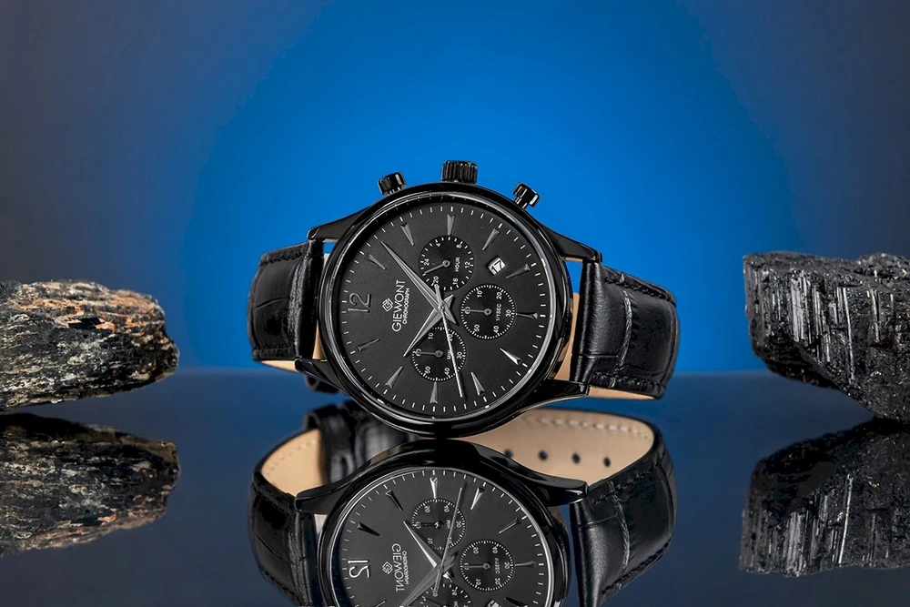 Giewont Chronograph Sapphire Juodas Vyriškas Laikrodis GW6310-A1