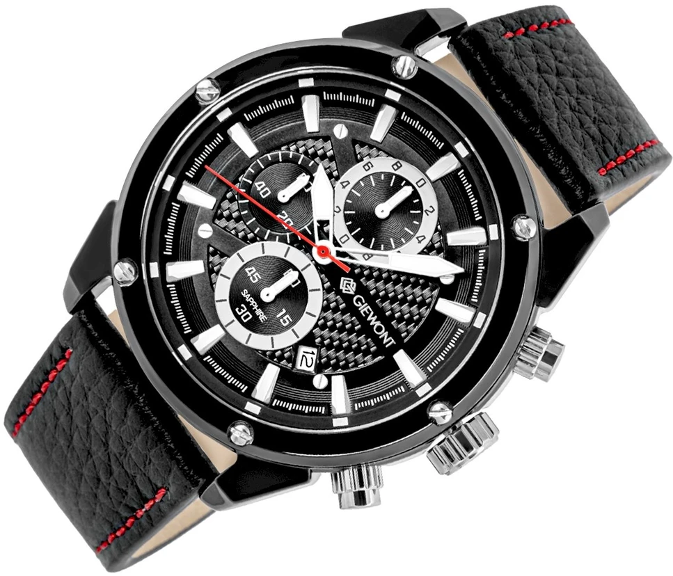Vyriškas laikrodis Giewont Chronograph Safyro Juodas GW8810-A1