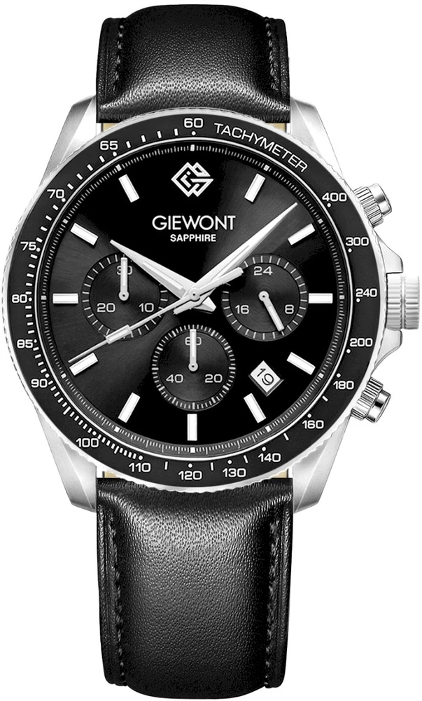 Vyriškas laikrodis Giewont Chronograph Safyras Juodas GW3520-A4