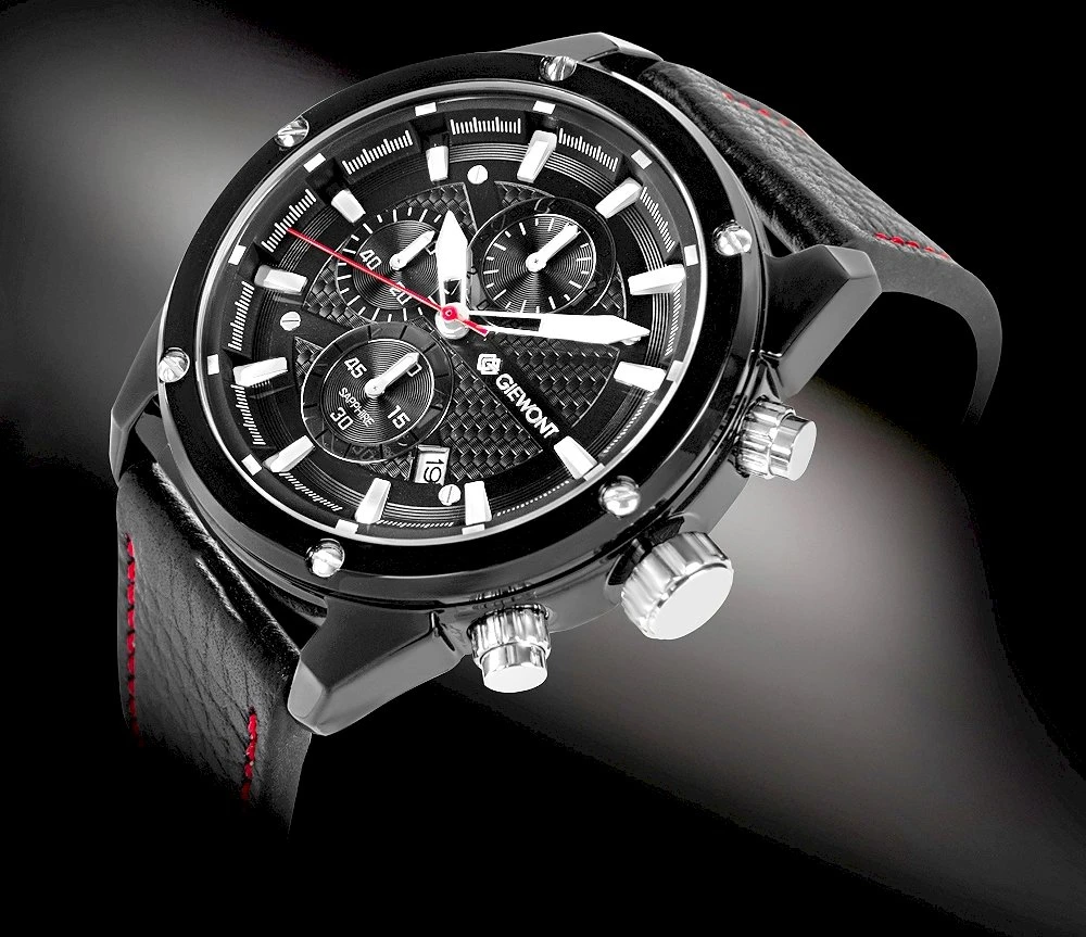 Vyriškas laikrodis Giewont Chronograph Safyro Juodas GW8810-A1