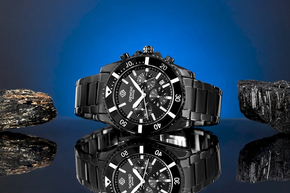 Vyriškas laikrodis Giewont Chronograph Safyrinis Juodas GW3970-B4