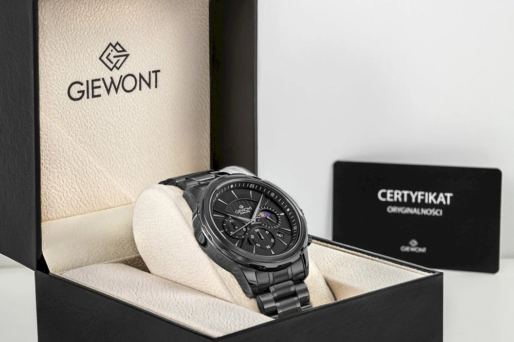 Vyriškas laikrodis Giewont Chronografas Safyro Juodas GW9460-B1