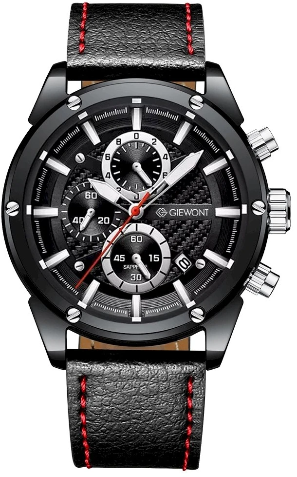 Vyriškas laikrodis Giewont Chronograph Safyro Juodas GW8810-A1