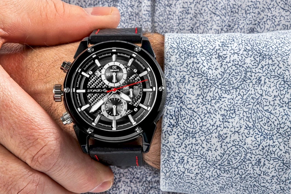 Vyriškas laikrodis Giewont Chronograph Safyro Juodas GW8810-A1
