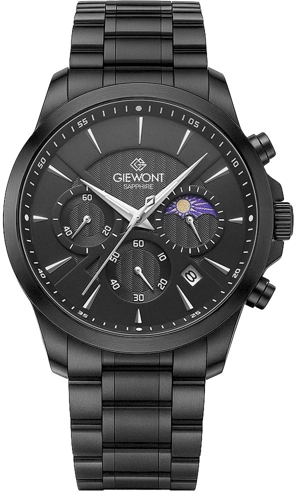 Vyriškas laikrodis Giewont Chronografas Safyro Juodas GW9460-B1