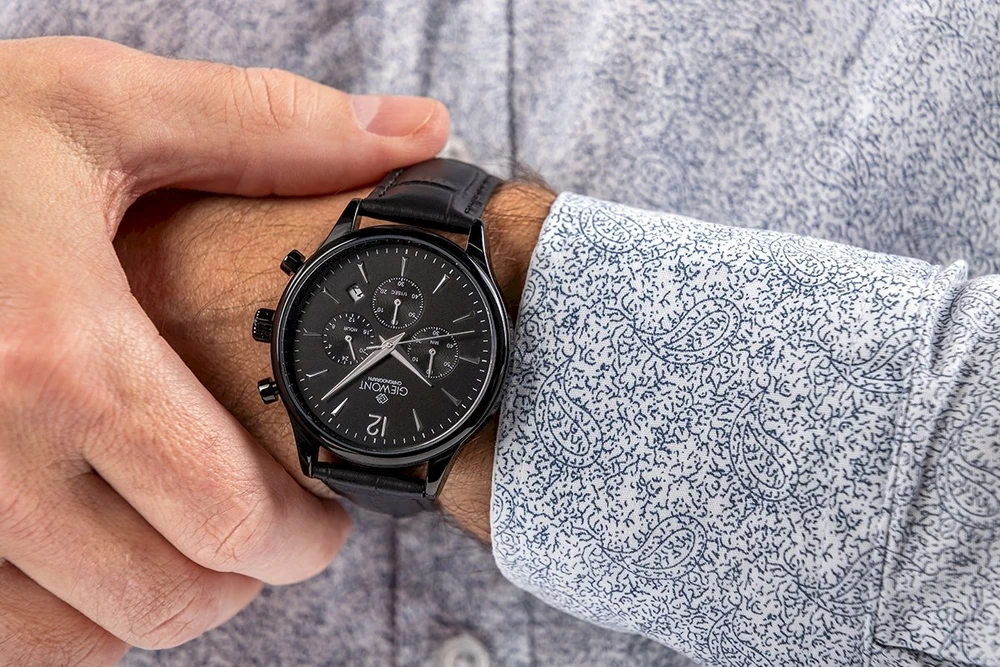 Giewont Chronograph Sapphire Juodas Vyriškas Laikrodis GW6310-A1