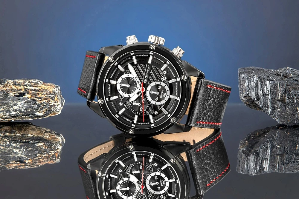 Vyriškas laikrodis Giewont Chronograph Safyro Juodas GW8810-A1