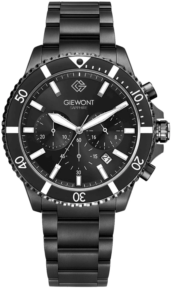 Vyriškas laikrodis Giewont Chronograph Safyrinis Juodas GW3970-B4