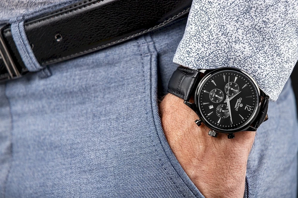 Giewont Chronograph Sapphire Juodas Vyriškas Laikrodis GW6310-A1