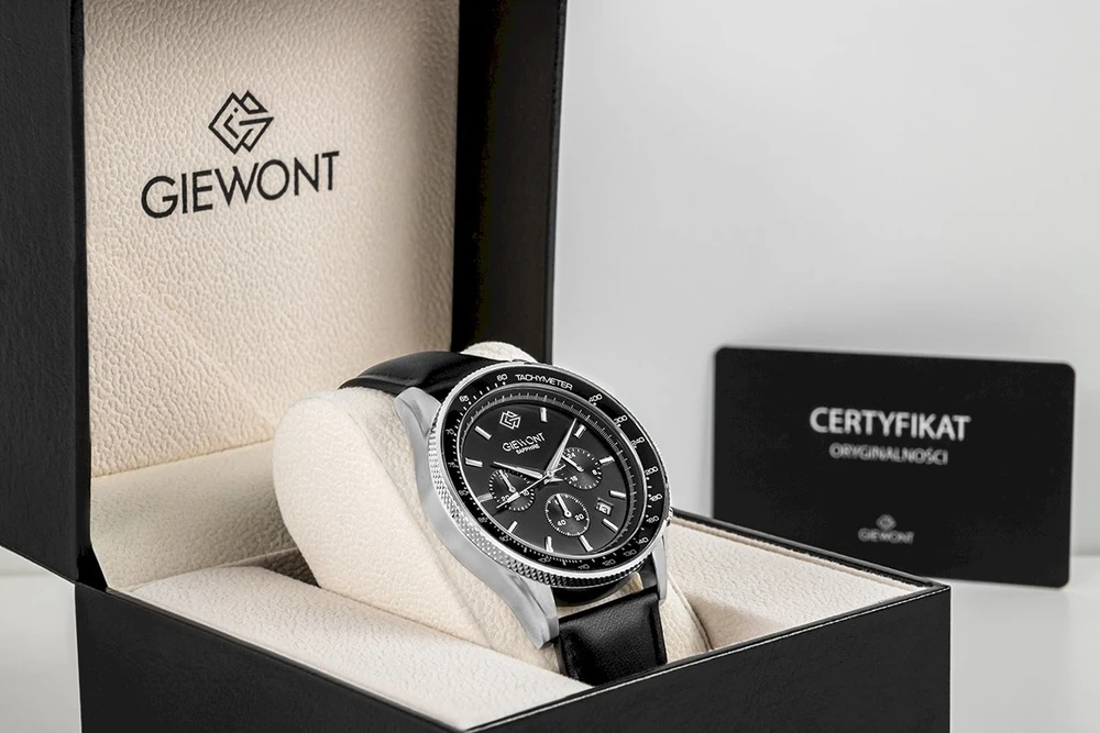 Vyriškas laikrodis Giewont Chronograph Safyras Juodas GW3520-A4