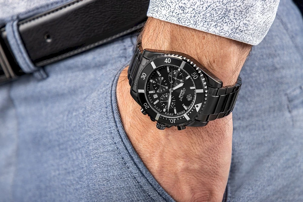 Vyriškas laikrodis Giewont Chronograph Safyrinis Juodas GW3970-B4