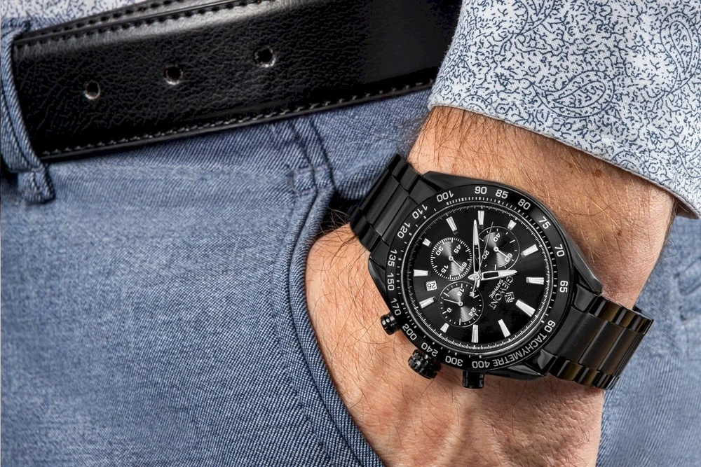 Vyriškas laikrodis Giewont Chronograph Safyro Juodas GW9580-B2
