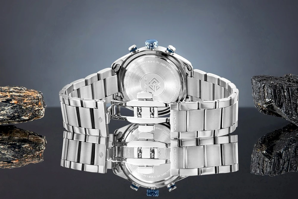 Vyriškas laikrodis Giewont Chronograph Safyro Sidabrinis Mėlynas GW9580-B3