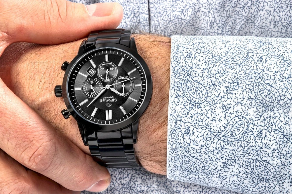 Vyriškas laikrodis Giewont Chronograph Sapphire Juodas GW8510-B2
