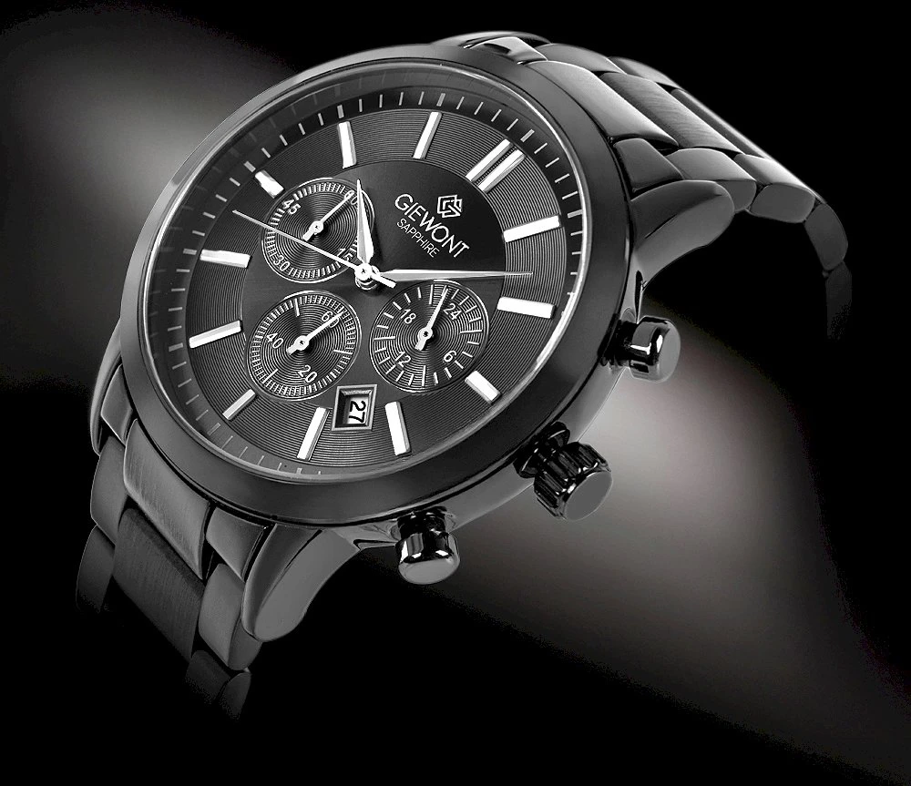 Vyriškas laikrodis Giewont Chronograph Sapphire Juodas GW8510-B2