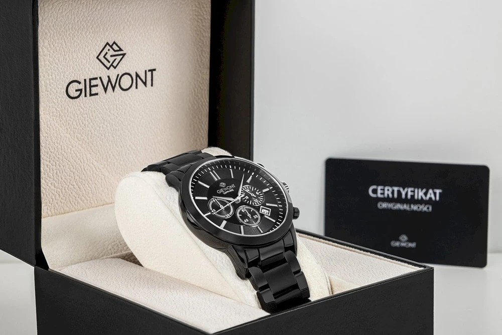 Vyriškas laikrodis Giewont Chronograph Sapphire Juodas GW8510-B2
