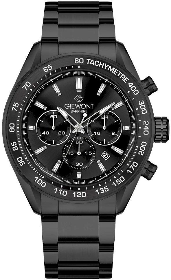 Vyriškas laikrodis Giewont Chronograph Safyro Juodas GW9580-B2