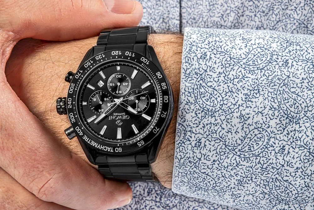 Vyriškas laikrodis Giewont Chronograph Safyro Juodas GW9580-B2