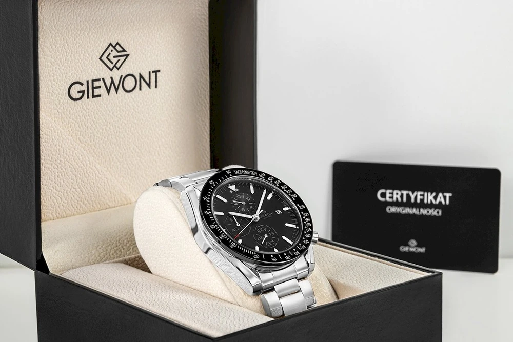 Vyriškas laikrodis Giewont Chronograph Safyrinis Sidabrinis Juodas GW8720-B2